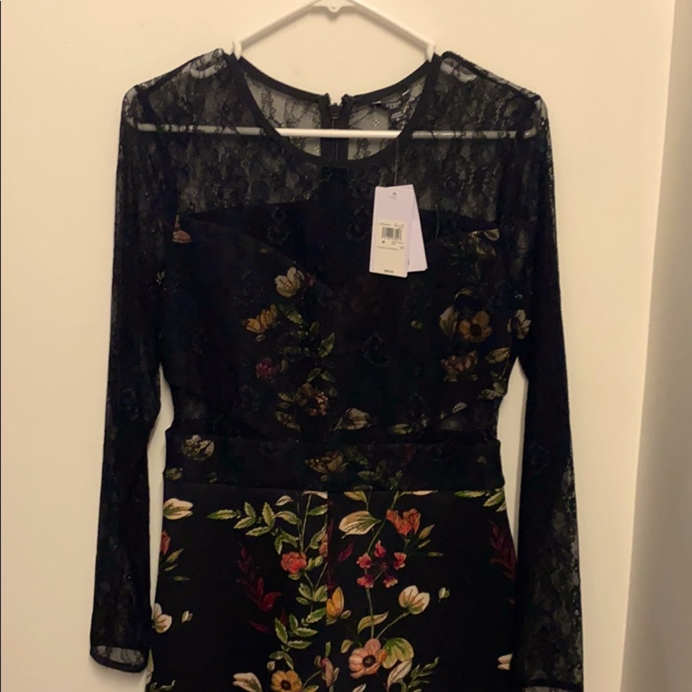 Floral and lace romper